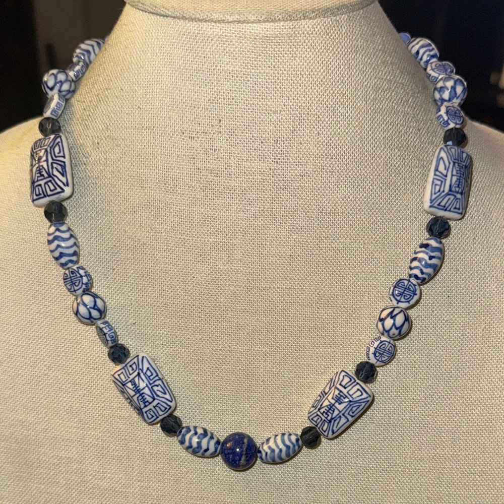 Vintage Chinese Porcelain Beaded Necklace